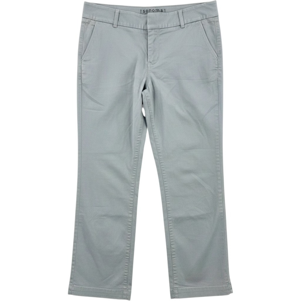 Sonoma Goods For Life Modern Boot Cut Chino Pants Gray‎ 10 Petite
